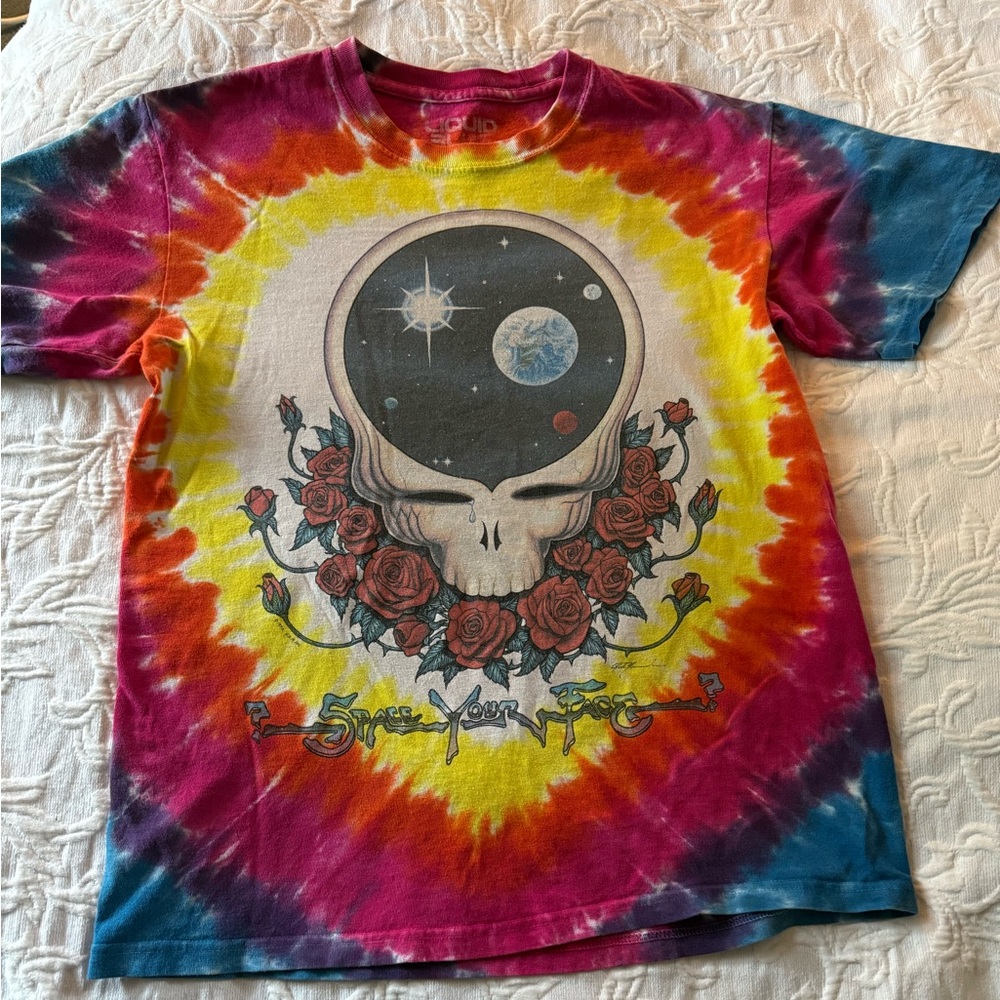 Grateful Dead Vintage Liquid Blue Tie Dye T-shirt Space Your Face Small